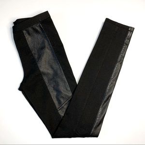 BCBGMaxAzria Black Moto Legging w/ Leather Patches